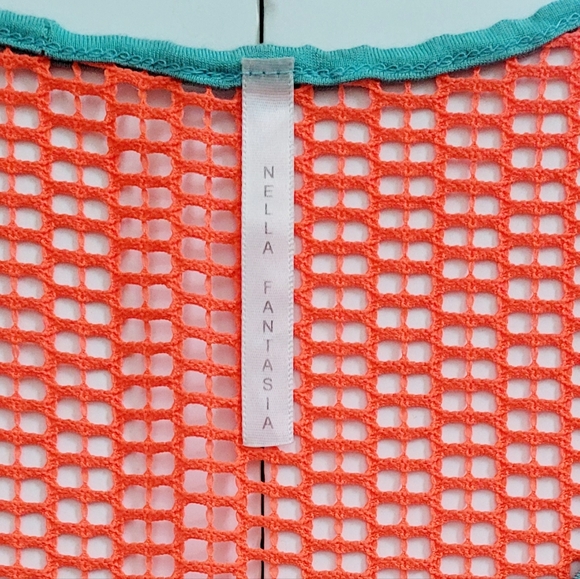 NWOT Neon🧡Orange+Teal Net Dress Coverup - Picture 9 of 9
